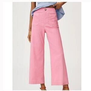 Maeve Anthropologie The Colette Corduroy Crop Wide-Leg Pants Pink size 25